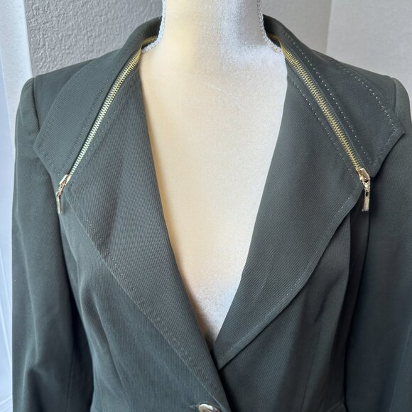 Carlisle Blazer Jacket Women 10 Green Classic Capsule Wardrobe Lined Business - Picture 2 of 12